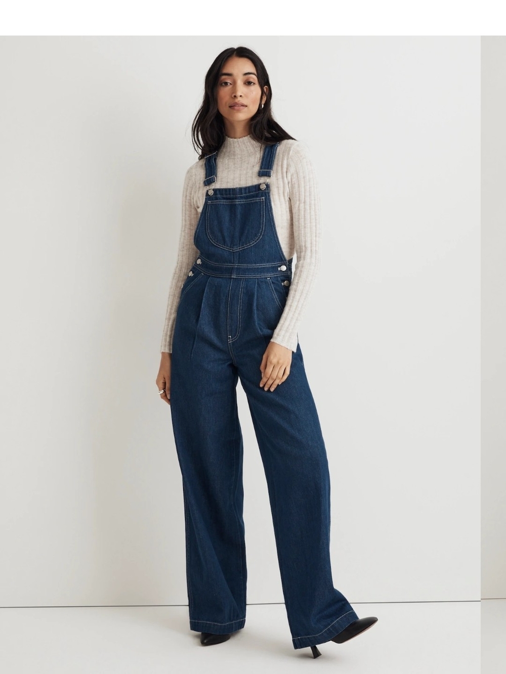 Madewell Superwide Leg Overalls in Warham Wash